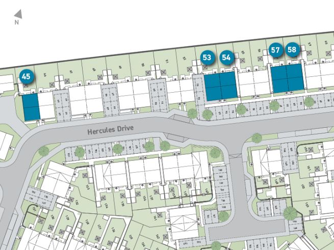 Site plan, 3 bedroom houses - artist's impression subject to change